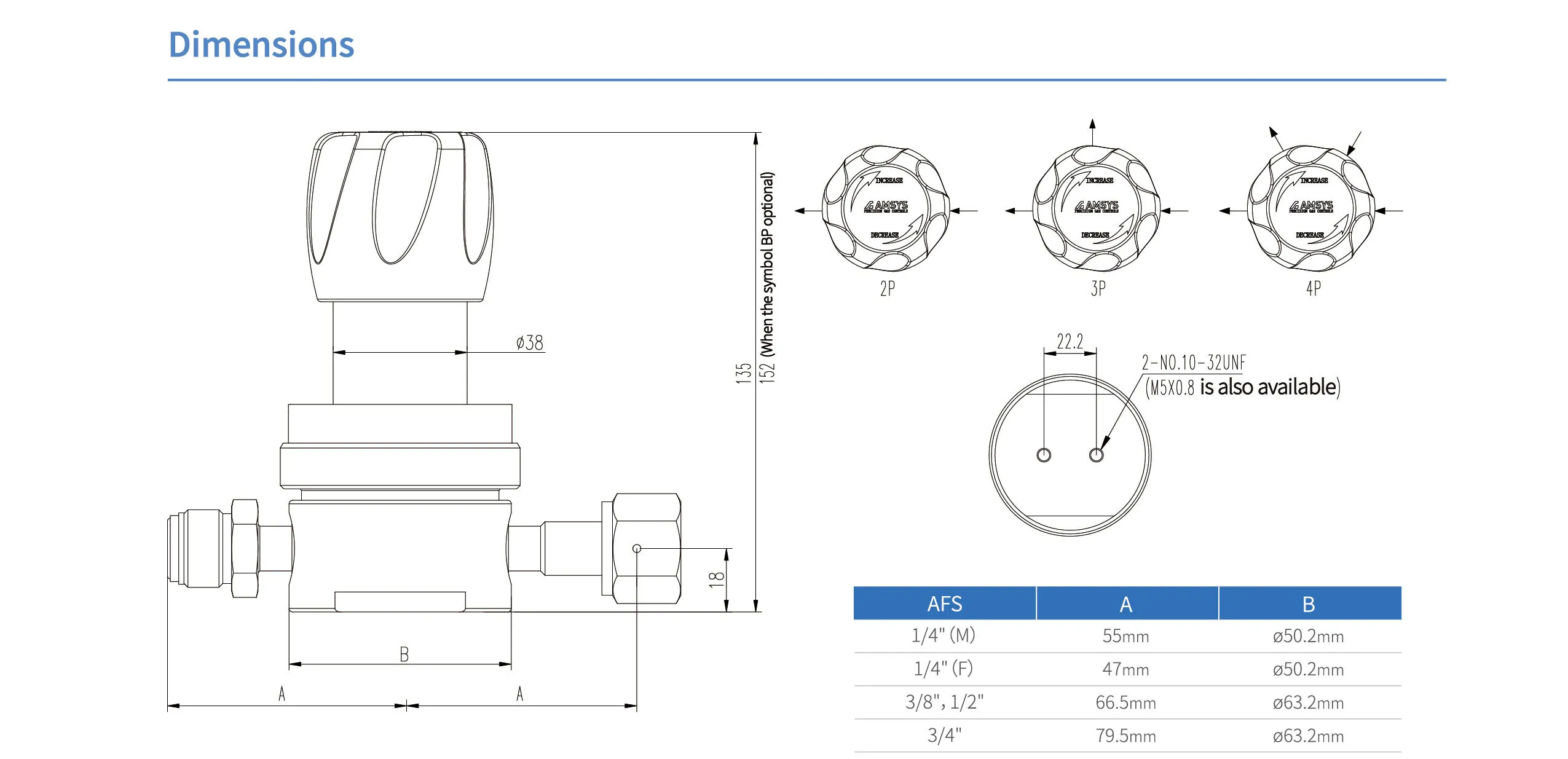 Регулятор AMFLO UHP AU22 Материал: Код S (Body-SUS316L VAR; Poppet, Nozzle, Gland-SUS316L; Diaphragm-Hastelloy®C-22; Seat: PCTFE); Поверхность 0.25 um; 3х портовый, вх. давл. 20.6 бар, CV-1.1
